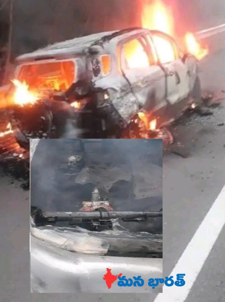 కారులో మంటలు.. డ్రైవర్ సజీవదహనం