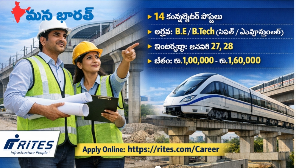 భారీ జీతంతో RITESలో ఉద్యోగాలకు నోటిఫికేషన్ విడుదల