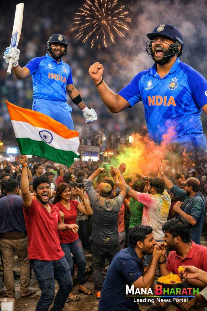 భారత్ ఘన విజయం.. అభిమానుల సంబరాలు