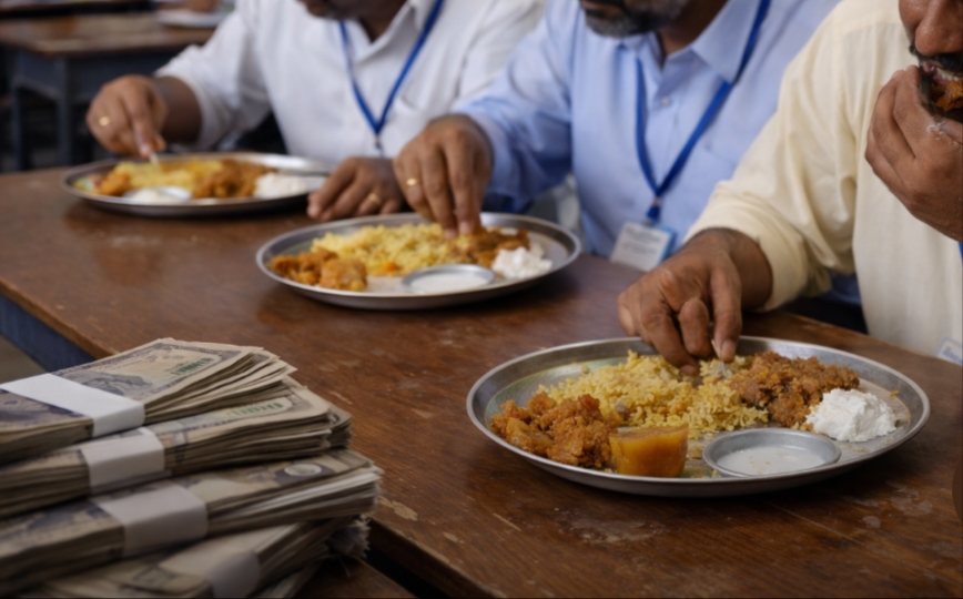 ఇన్విజిలేటర్లకు విందు పేరుతో వసూళ్లు..!