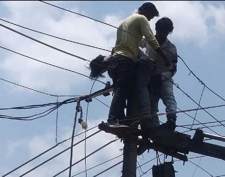 విద్యుత్ స్తంభంపైనే కార్మికుడి మృతి..