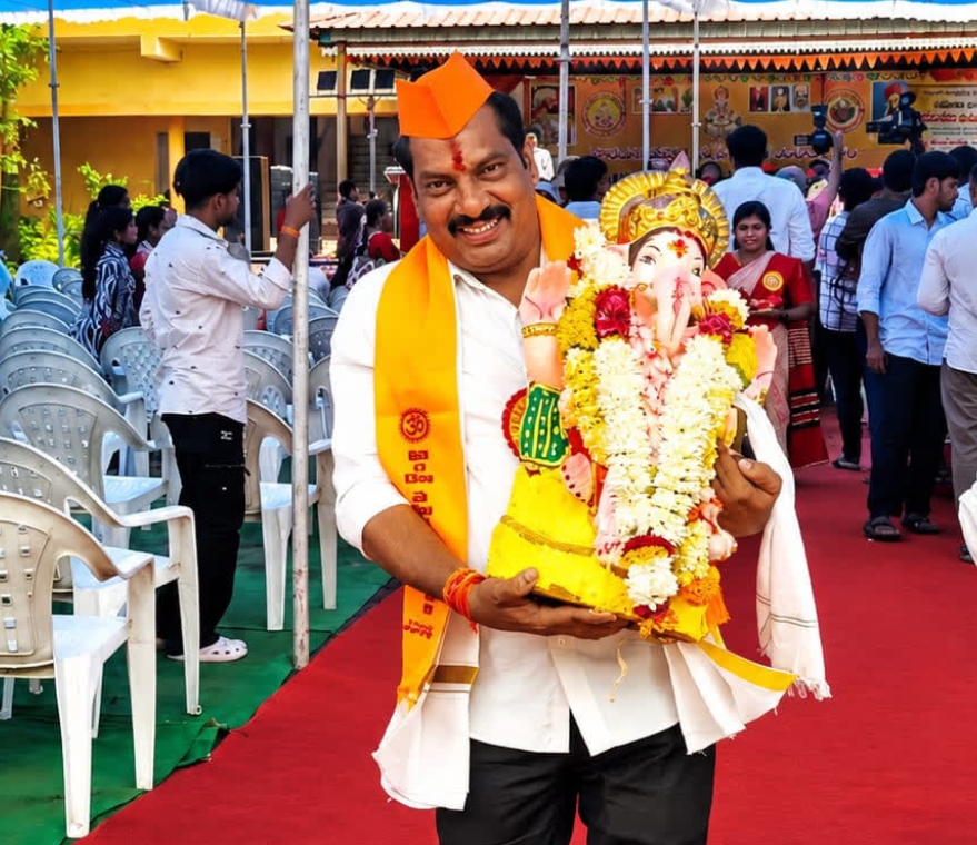 గణేష్ నిమజ్జన శోభాయాత్రలో ఏఎంసీ చైర్మన్ బోరంచు శ్రీకాంత్ రెడ్డి