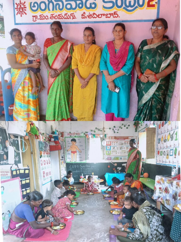 అంగన్వాడీ కేంద్రం–2లో ఐసీడీఎస్ అధికారుల పరిశీలన